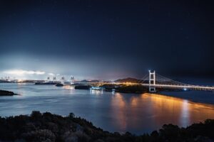 宮古島 ニュース・話題 - night view, bridge, nature, sea, island, illumination, seto inland sea, kojima sakaide route, starry sky, japan