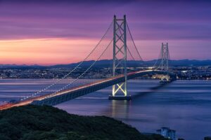 宮古島 グルメ・食事 - landscape, evening, the akashi-kaikyo bridge, suspension bridge, illumination, locus of light, city lights, architecture, seto inland sea, japan, japan, japan, japan, japan, japan